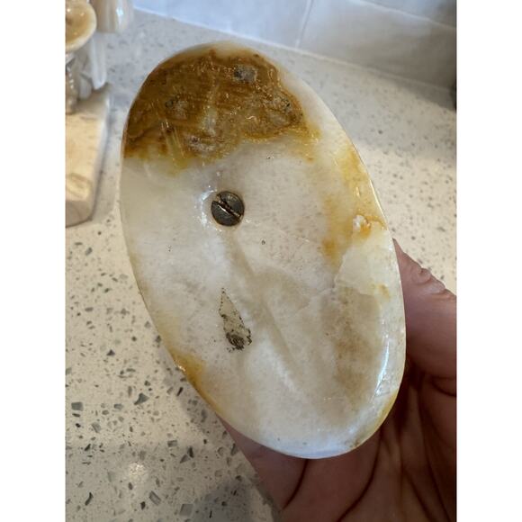 Pair Vintage Alabaster Stone Mexican Folk Art Figures Hats Incense Trinket Dish - Picture 7 of 16